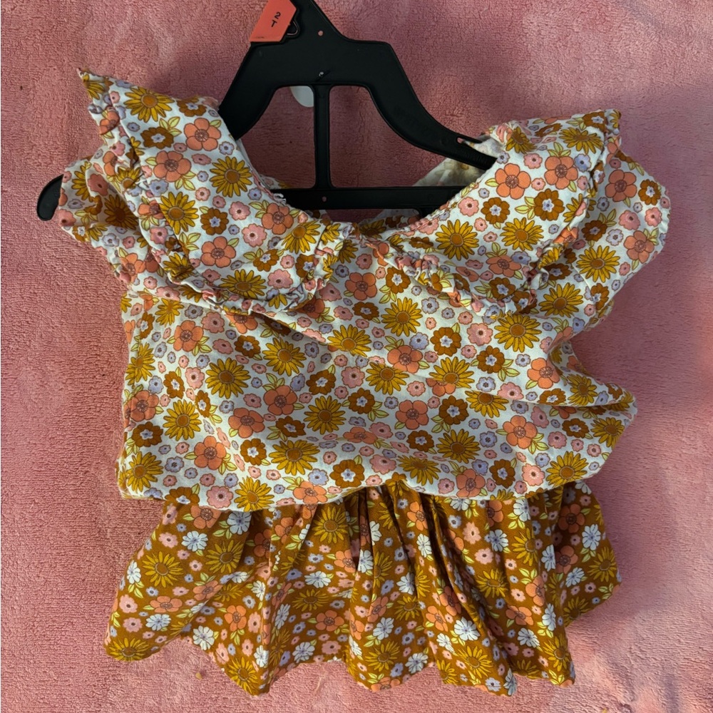 Wonderkids Floral Kids Matching Set - Pink and Yellow